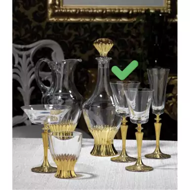 Set of 6 glasses on a gilded elegant stem by Cre Art