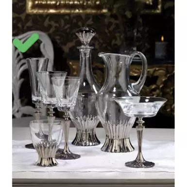 Set of 6 champagne glasses on a graceful stem by Cre Art