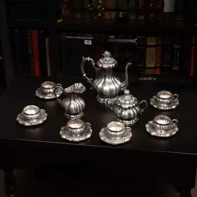 Кофейный серебряный набор "Florence" (15 предметов), 19 век, Западная Европа