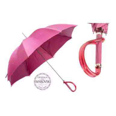 Women's cane umbrella with Swarovski crystals "Pink" from Pasotti