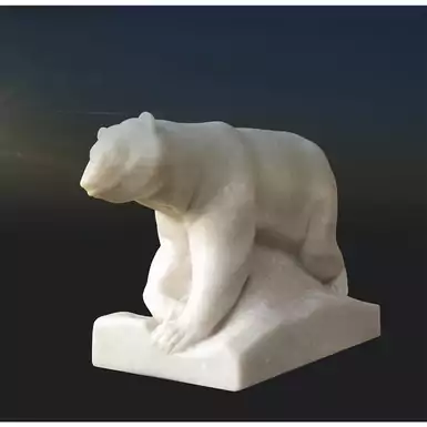 Figurine of a polar bear made of artificial marble