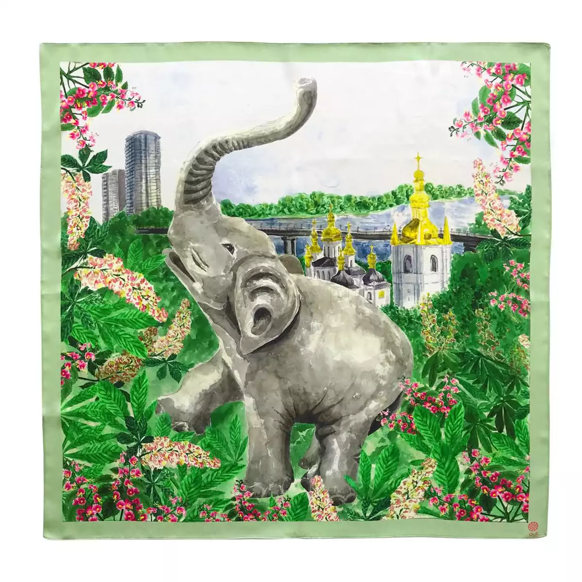 Шелковый платок "Киевский слон" от OLIZ