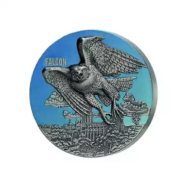 Серебряная монета "Falcon - urban hunter", 1500 франков КФА