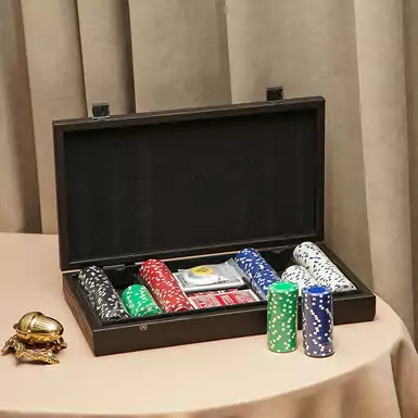 Набор для игры в покер в деревянном футляре от Manopoulos
