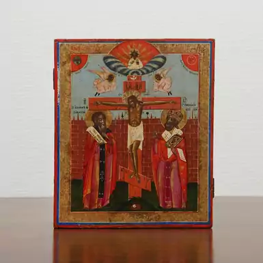 Старинная икона «Распятие Христа» 19 века