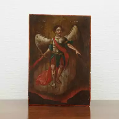 Старинная икона Архангела Михаила 18 века