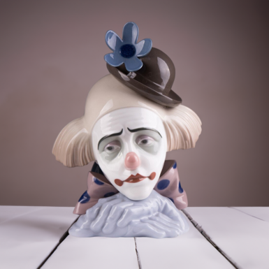 Бюст задумчивого клоуна из фарфора от Lladro