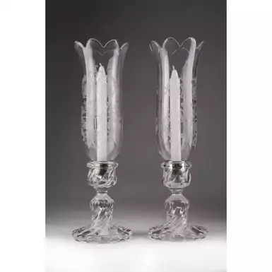 Rare crystal candlesticks by Baccarat, second half of the 20th century