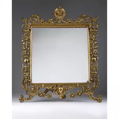 Антикварное зеркало в бронзовой раме в стиле Barocco, вторая половина 19-го века