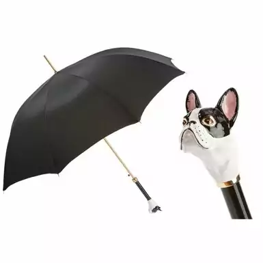 Umbrella with brass handle "French Bulldog" by Pasotti