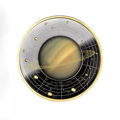 Срібна монета "Сатурн" зі збільшувальною лінзою, 500 франків КФА