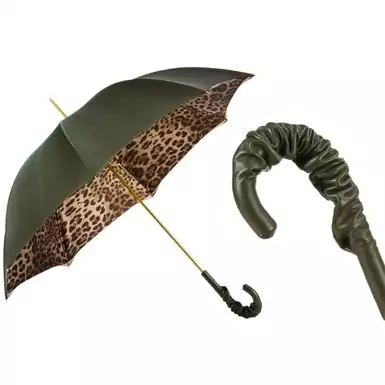 Зонт "Leopard Print Olive Green" от Pasotti