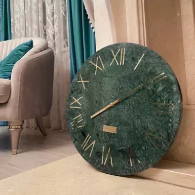 "Interval" marble wall clock by Michel Maloch