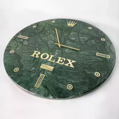 “Rolex” marble wall clock with Swarovski crystals by Michel Maloch
