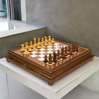Rosewood "Staunton" chess set by Italfama