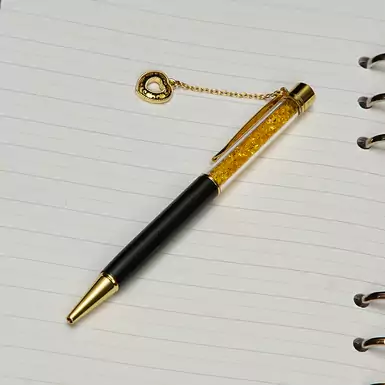 Ballpoint pen with keychain and hand gilding by Anframa