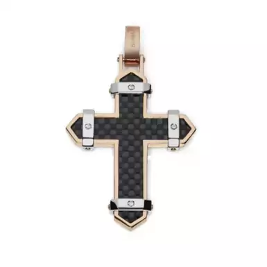 Мужской крестик с бриллиантами "Carbon Cross" от Baraka