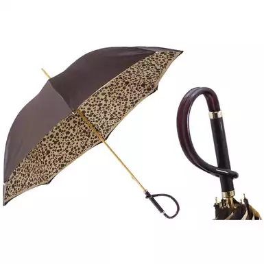 Женский зонт-трость в коричневых тонах от Pasotti