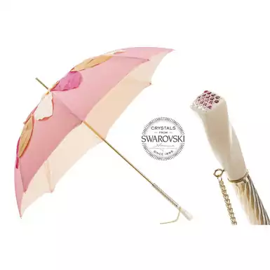 Розовый зонт с листьями от Pasotti