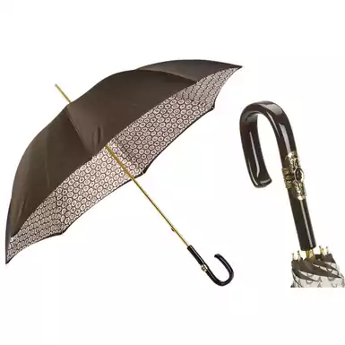 Коричневый зонт с маленькими кругами от Pasotti
