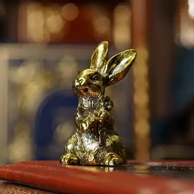 Ceramic figurine "Golden rabbit"