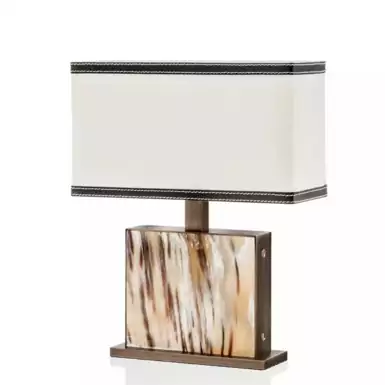 Table lamp "Florian-ivory (s)" in natural horn by Arca Horn