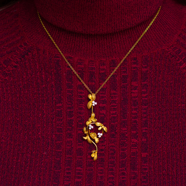 Комплект з діамантами (каблучка та кулон) "Flower Branch" від Annamaria Cammilli