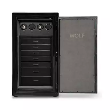Safe for winding 4 watches and storing accessories "Noble Onyx" by Wolf