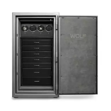 Safe for winding 4 watches and storing accessories "Noble Titanium" by Wolf