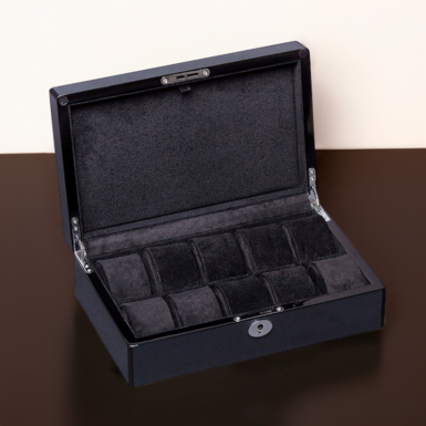 Storage box for 10 watches "Black carbon" by Rothenschild
