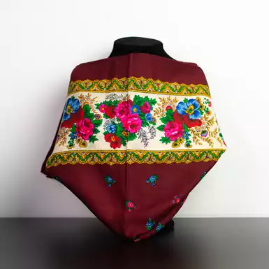 Шерстяной платок "Цветущий сад", Покуття, Коломийщина, начало 20 века