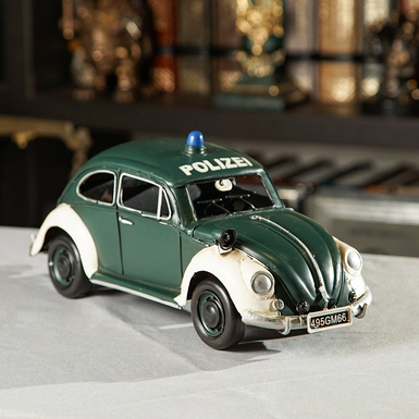 Metal model VW Käfer Polizei 1970s by Nitsche (made in retro style)