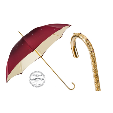 Women's cane umbrella with Swarovski crystals "Royal luxury" from Pasotti