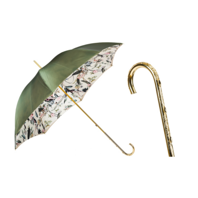 Женский зонт-трость с драгоценными камнями "Flower Fantasy" от Pasotti