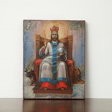 Старинная икона «Господь Вседержитель» Царь Царем 19 века