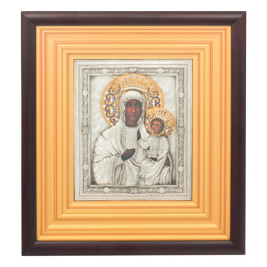 The Czestochowa Icon of the Mother of God with gold and silver