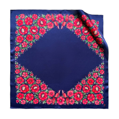 Шелковый платок "Влюбленные" (синий) от OLIZ