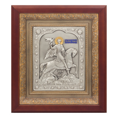 Икона Святого Трифона с золотом и серебром