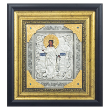 Ікона Великомучениці Катерини зі срібленням та позолотою