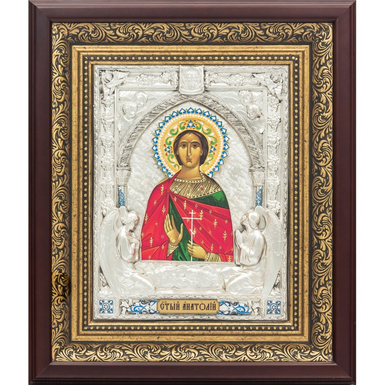 Икона "Святой Анатолий" с посеребрением