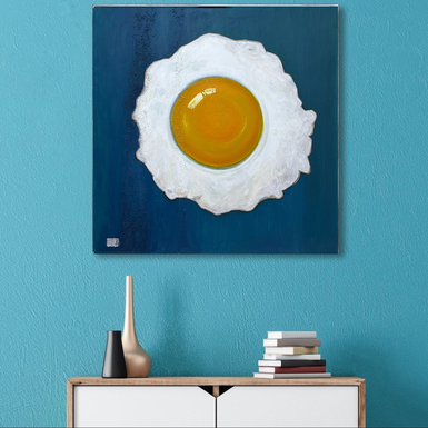 Картина "Яйцо на изумрудном фоне", Татьяна Хитрая