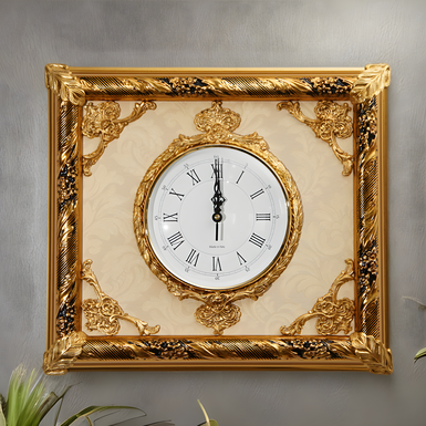 Настінний годинник з позолоченою коробчастою рамою від Arte Casa
