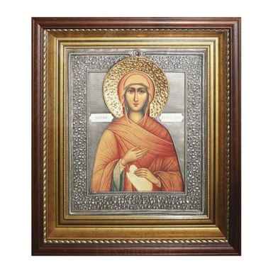 Icon "Saint Anna" with silver plating