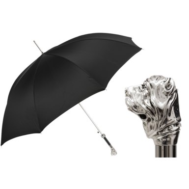 Зонт с посеребреной ручкой в виде мастифа от Pasotti