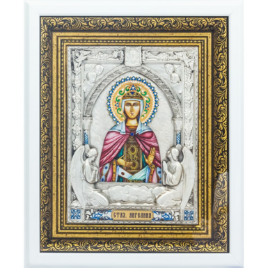 Икона "Святая Ангелина" с позолотой