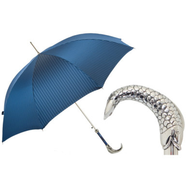 Umbrella with a metal handle in the form of a fish from Pasotti
