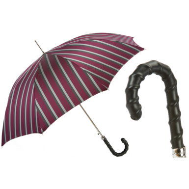 Классический мужской зонт с кожаной ручкой от Pasotti