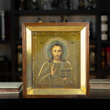 Antique icon of the Almighty, late 19th century