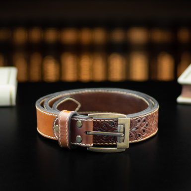 Handmade viking leather belt «Etnic»