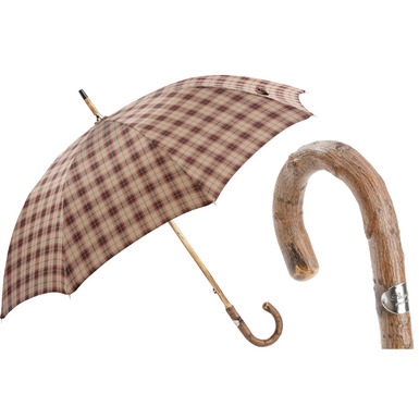 Зонт-трость с ручкой из цельного дерева от Pasotti 